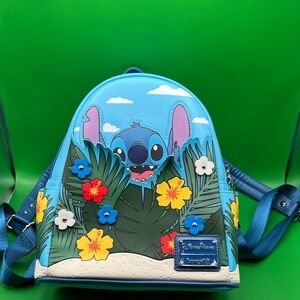 Loungefly Blue Stitch Tropical Kids Backpack